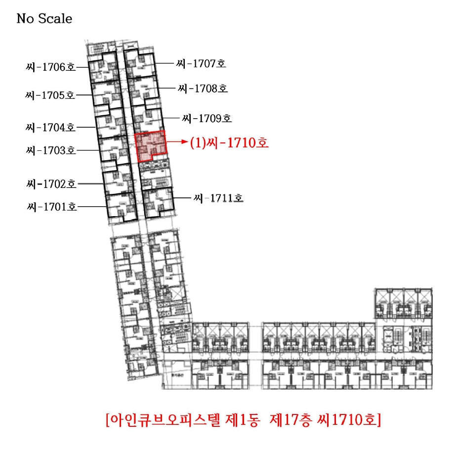 충남 서산시 성연면 오사리 1645, 17층씨-1710호 (이안큐브오피스텔) 외 1필지 오피스텔(주거) 경매 사진 11