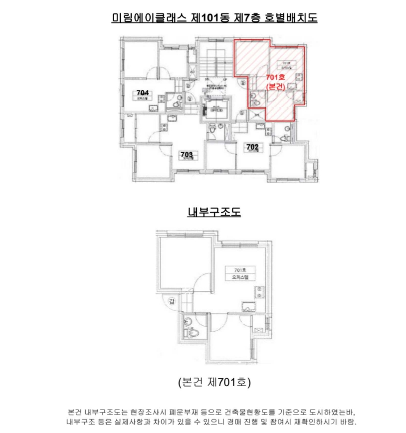 서울특별시 금천구 독산동 303-4 미림에이클래스 제101동 제7층 제701호 오피스텔 경매 사진 18