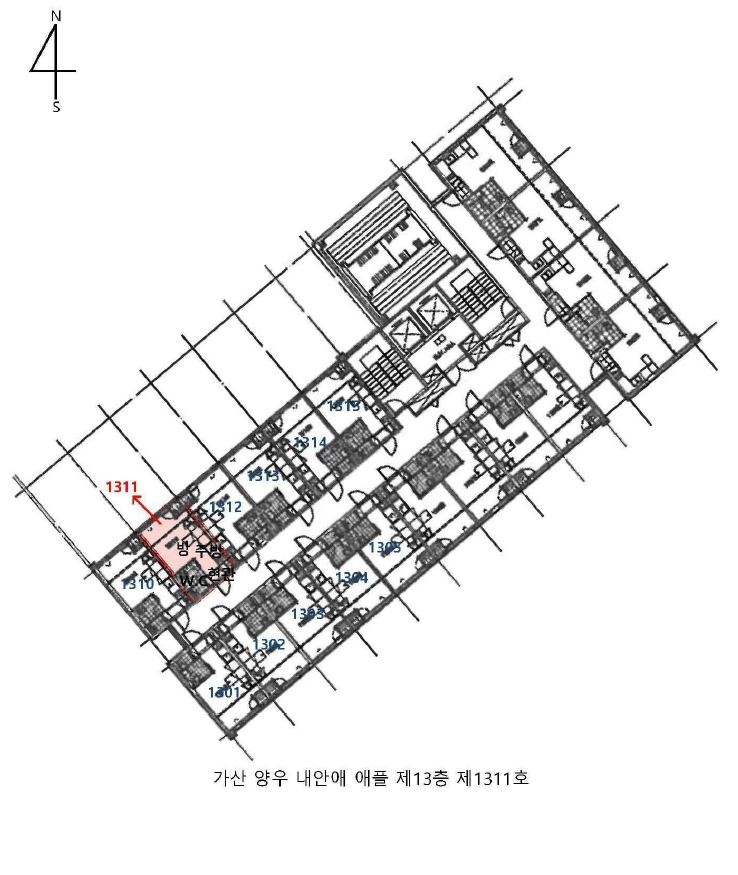 서울특별시 금천구 가산동 141-2 가산양우내안애애플 제13층 제1311호 외 6필지 아파트 경매 사진 9