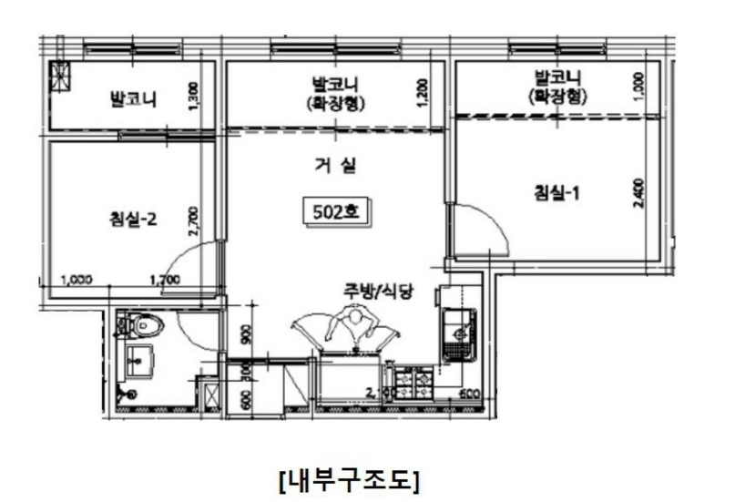 서울특별시 성북구 정릉동 401-1 스마트빌 씨동 5층502호 외 1필지 다세대주택 경매 사진 9