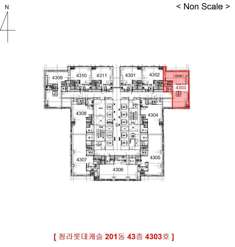 인천광역시 서구 청라동 159-1 청라롯데캐슬 201동 43층4303호 오피스텔 경매 사진 22