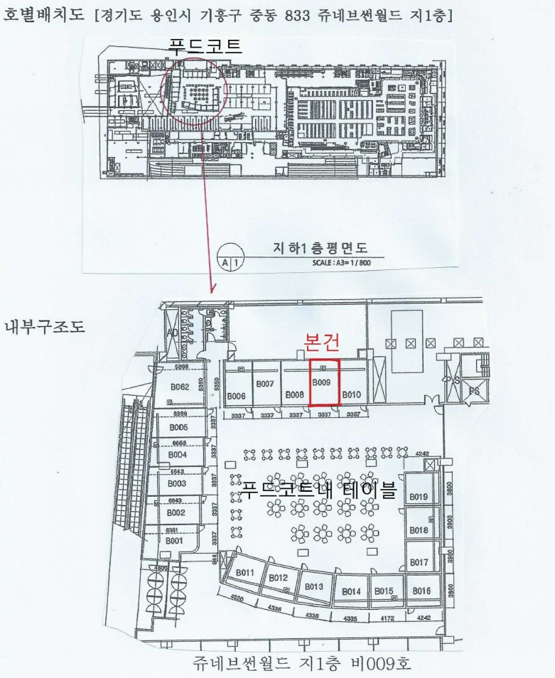 경기 용인시 기흥구 중동 833, 지1층비009호 (중동,쥬네브썬월드) 근린상가 경매 사진 12