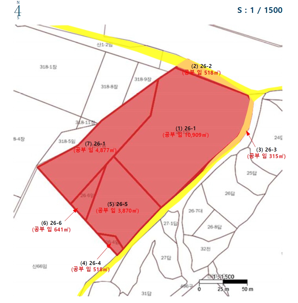충청북도 청주시 흥덕구 옥산면 사정리 26-1 외 6필지 임야 경매 사진 31