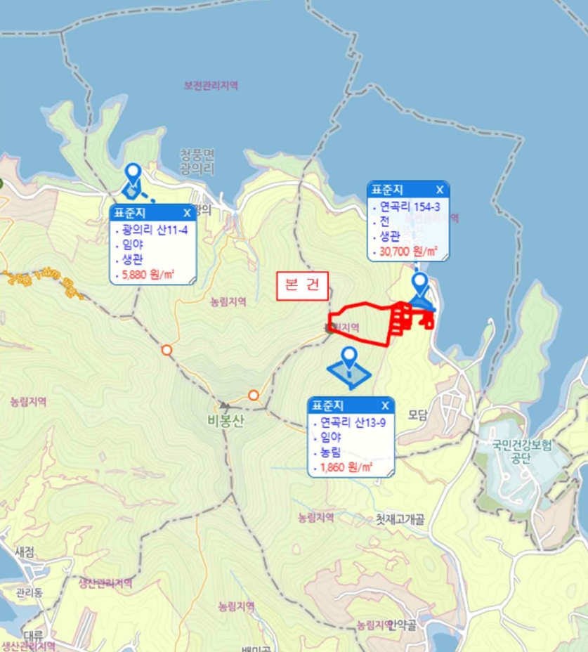 충청북도 제천시 청풍면 연곡리 154-7 외 18필지 임야 경매 사진 29