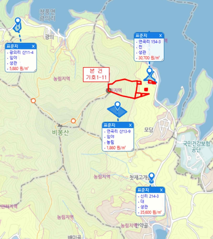 충청북도 제천시 청풍면 연곡리 154-7 외 18필지 임야 경매 사진 32