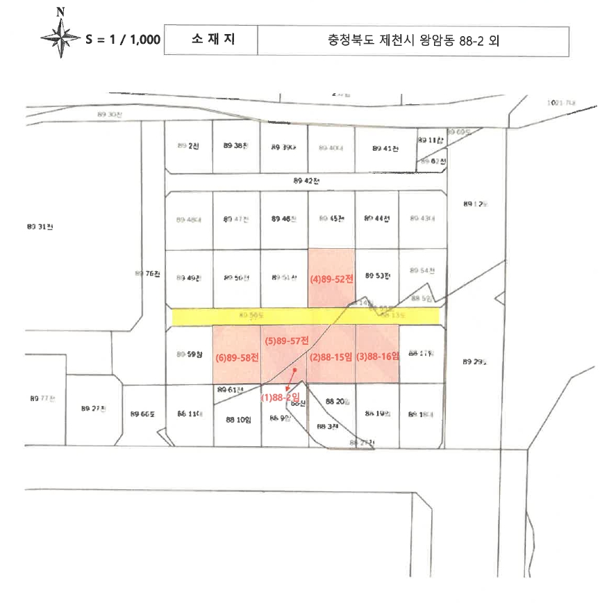 충청북도 제천시 왕암동 88-2 외 4필지 임야 경매 사진 12