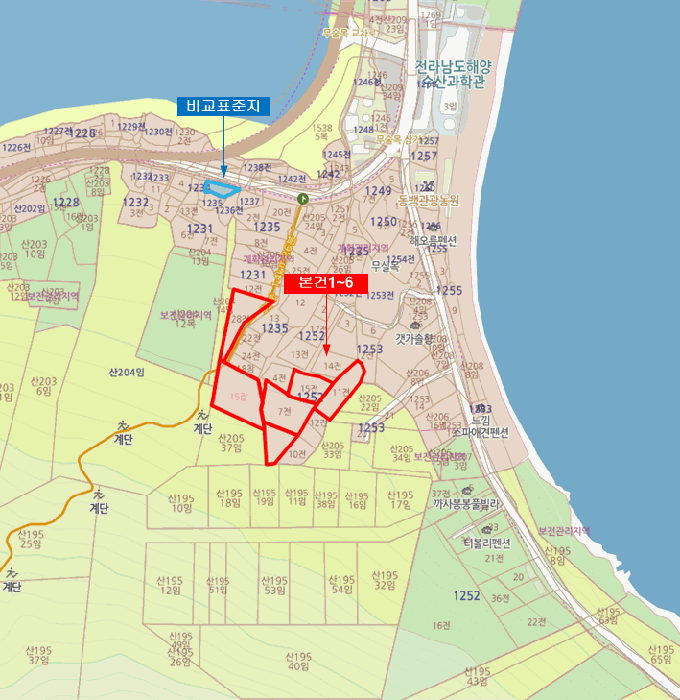 전라남도 여수시 돌산읍 평사리 1252-7 외 4필지 전 경매 사진 22