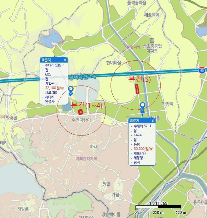 충청북도 음성군 대소면 수태리 402-1 외 3필지 답 경매 사진 10