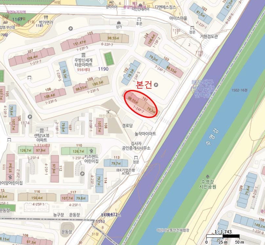 부산광역시 해운대구 반여동 1190-1 우방신세계아파트 101동 23층2303호 아파트 경매 사진 12