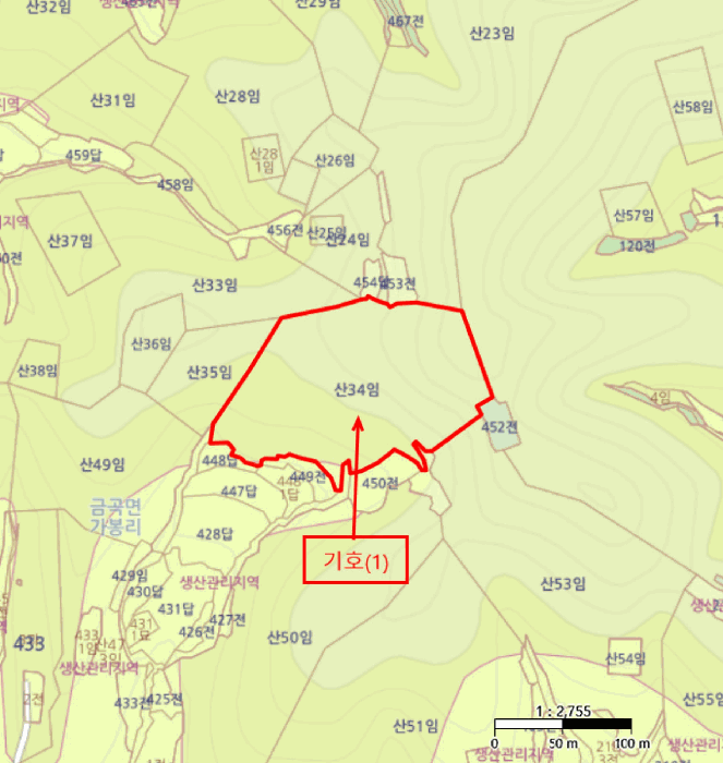 경상남도 진주시 금곡면 가봉리 산34 임야 경매 사진 8
