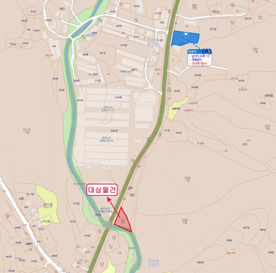 충청남도 공주시 탄천면 남산리 392-3 답 경매 사진 19