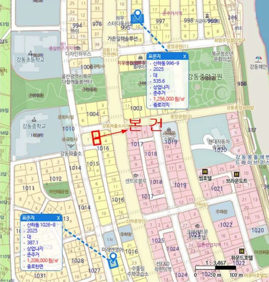 울산광역시 북구 산하동 1016-2 대지 경매 사진 6