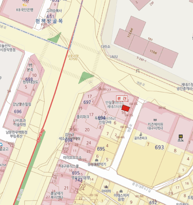 대구광역시 중구 남산동 694-3 반월당아너스제네스타워오피스텔 3층306호 외 13필지 오피스텔(주거) 경매 사진 7