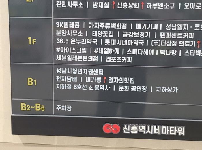 경기도 성남시 수정구 신흥동 4124 신흥역시네마타워 지하1층비1050호 근린상가 경매 사진 2