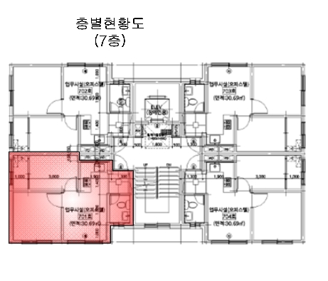 서울 금천구 가산동 234-2, 제101동 제7층 제701호 (가산동, 금강노블레스) 외 1필지 오피스텔(주거) 경매 사진 11
