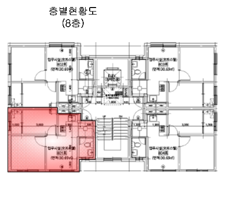 서울 금천구 가산동 234-2, 제101동 제8층 제801호 (가산동, 금강노블레스) 외 1필지 오피스텔(주거) 경매 사진 11