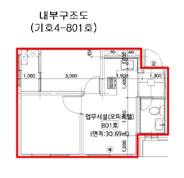 서울 금천구 가산동 234-2, 제101동 제8층 제801호 (가산동, 금강노블레스) 외 1필지 오피스텔(주거) 경매 사진 9