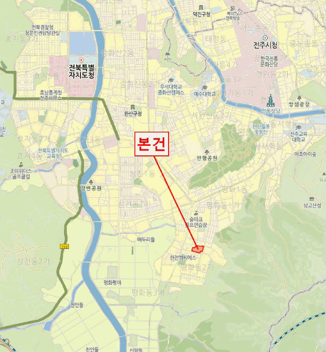 전북특별자치도 전주시 완산구 평화동2가 336-6 현대아파트 105동 2층208호 외 2필지 아파트 경매 사진 7