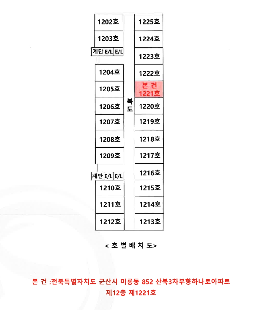 전북특별자치도 군산시 미룡동 852 산북3차부향하나로아파트 12층1221호 아파트 경매 사진 19