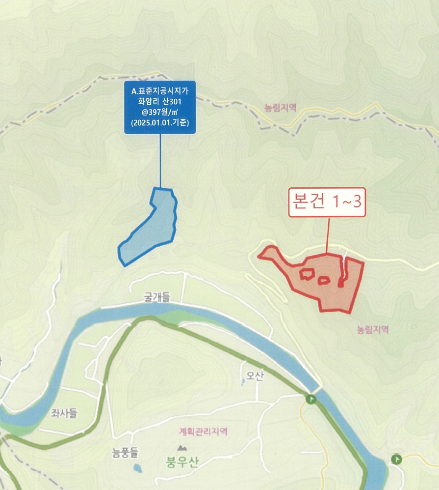 강원특별자치도 정선군 화암면 화암리 605 외 2필지 임야 경매 사진 3