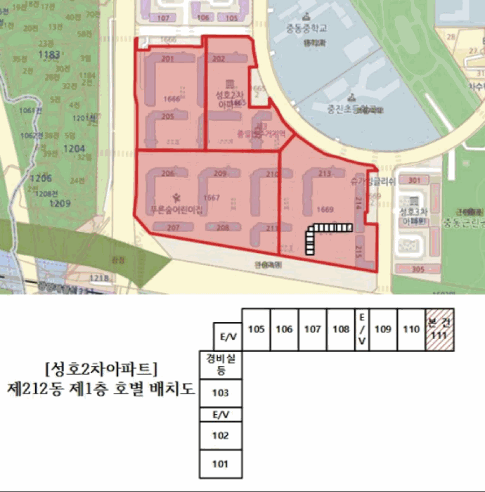 전라남도 광양시 중동 1665 성호2차아파트 212동 1층111호 외 3필지 아파트 경매 사진 9