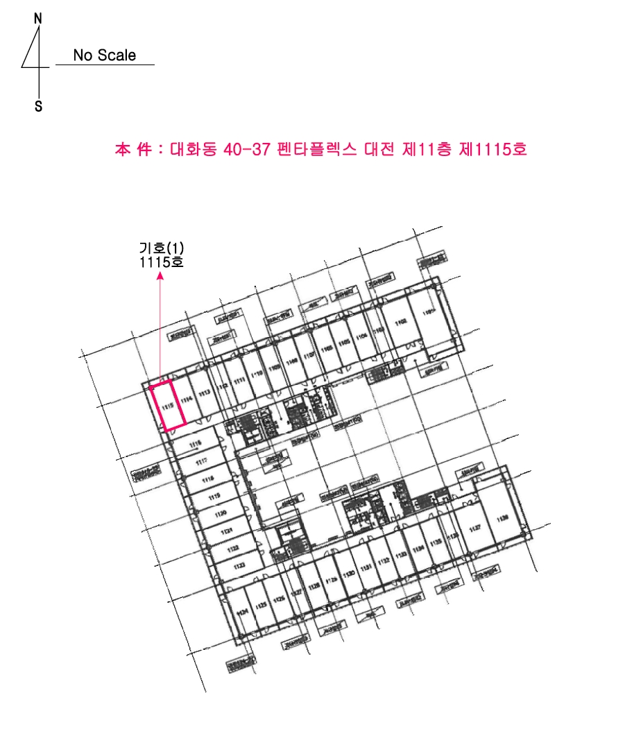 대전광역시 대덕구 대화동 40-37 펜타플렉스 대전 11층1115호 근린상가 경매 사진 42