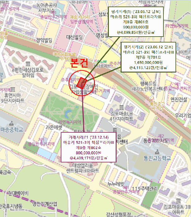 경기도 김포시 통진읍 마송리 521-3 핵심프라자3 6층604호 외 1필지 근린상가 경매 사진 11