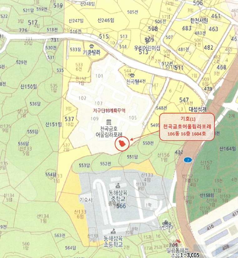 강원특별자치도 동해시 천곡동 1111 천곡금호어울림라포레 106동 16층1604호 아파트 경매 사진 8