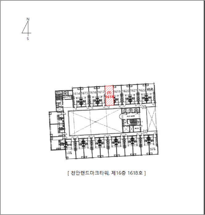 충청남도 천안시 동남구 신부동 451-2 천안랜드마크타워 16층 1618호 외 5필지 오피스텔(주거) 경매 사진 25