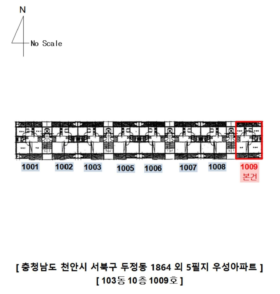 충청남도 천안시 서북구 두정동 1864 우성아파트 103동 10층1009호 외 5필지 아파트 경매 사진 16
