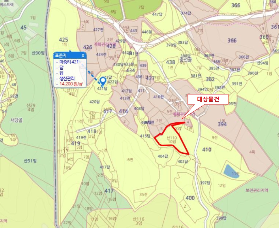 충청남도 당진시 대호지면 마중리 산110-10 임야 경매 사진 21