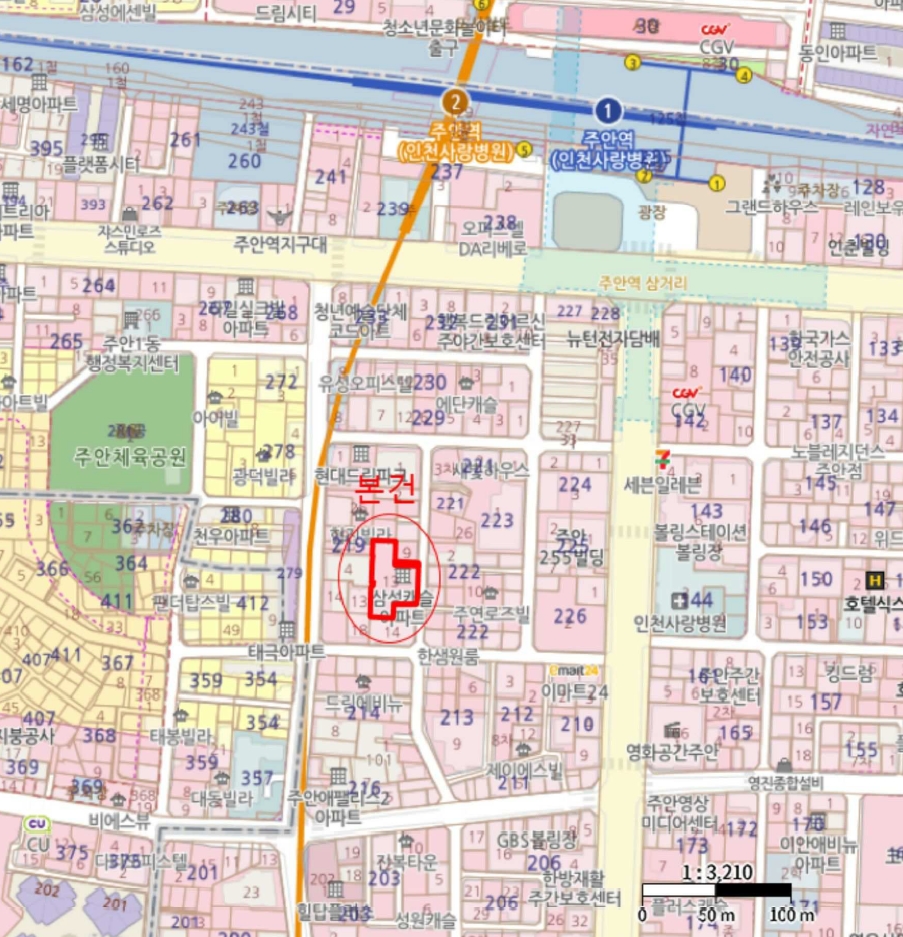 인천광역시 미추홀구 주안동 220-13 삼성캐슬 3층308호 외 1필지 오피스텔(주거) 경매 사진 10