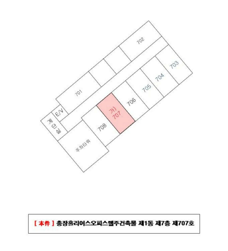 광주광역시 동구 수기동 89 충장홀리어스오피스텔주건축물 1동 7층707호 외 1필지 오피스텔(주거) 경매 사진 9