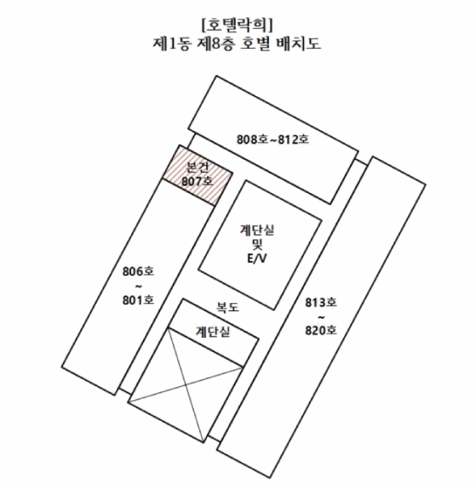 전라남도 광양시 중동 1814-8 호텔락희 1동 8층807호 콘도(호텔) 경매 사진 35