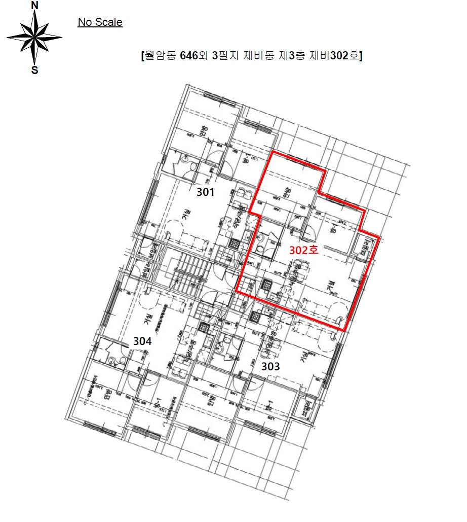 경기도 의왕시 월암동 646 비동 3층비302호 외 3필지 다세대주택 경매 사진 13