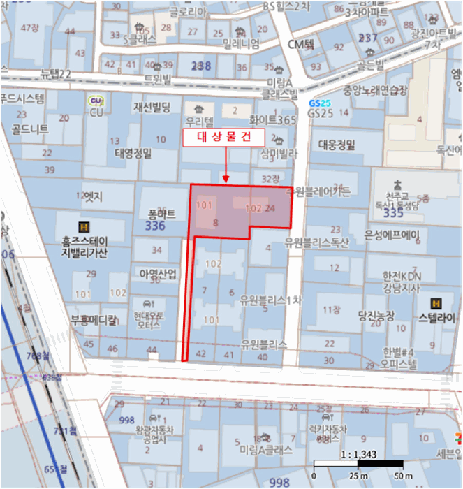 서울특별시 금천구 독산동 336-8 미림에이클래스 제102동 제11층 제1104호 외 1필지 오피스텔(주거) 경매 사진 11