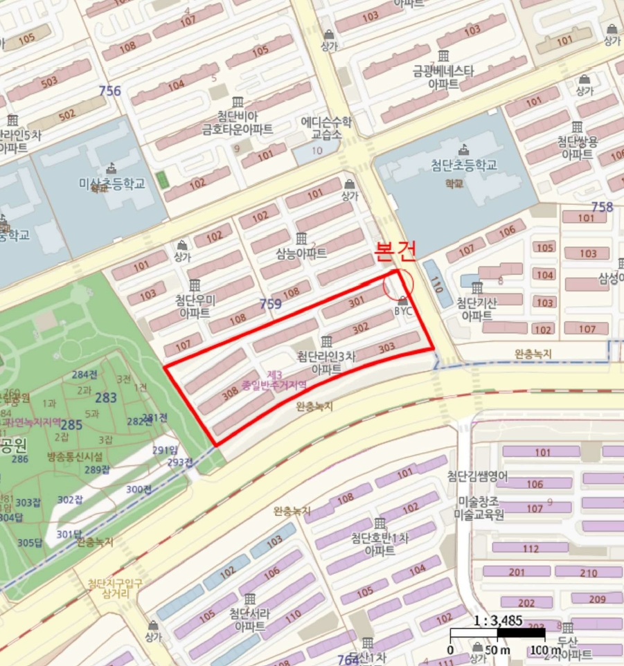 광주광역시 광산구 월계동 759-3 첨단과학산업기지라인3차아파트 상가동 지하층102호 근린상가 경매 사진 26