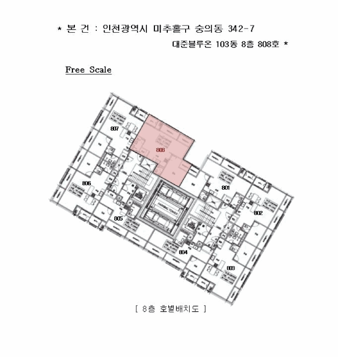 인천광역시 미추홀구 숭의동 342-7 대준블루온 103동 8층808호 아파트 경매 사진 21