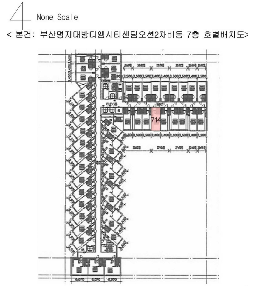 부산광역시 강서구 명지동 3432-3 부산명지 대방디엠시티 센텀오션2차 7층 비동 714호 외 1필지 오피스텔(주거) 경매 사진 7