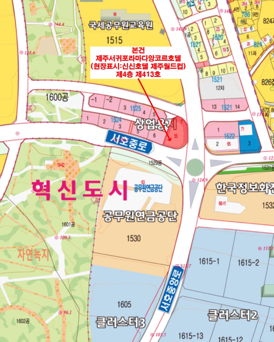 제주특별자치도 서귀포시 서호동 1524-7 제주서귀포라마다앙코르호텔 (현장표시: 신신호텔제주월드컵) 제4층 제413호 콘도(호텔) 경매 사진 17