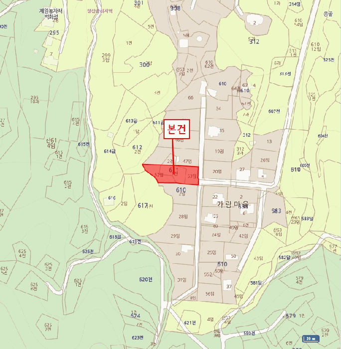 충청북도 영동군 양산면 수두리 611-1 외 2필지 전 경매 사진 9