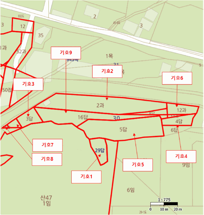 경상북도 영천시 금호읍 삼호리 29 외 27필지 답 경매 사진 44