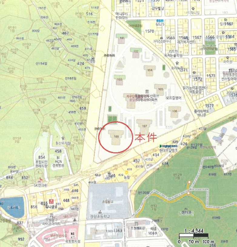 경상북도 포항시 북구 장성동 1612 두산위브더제니스 109동 1층105호 아파트 경매 사진 12