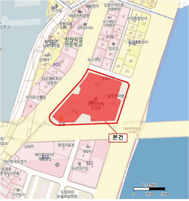 경상남도 창원시 마산합포구 산호동 651 창원칸타빌오션뷰 상가동 1층119호 근린상가 경매 사진 9