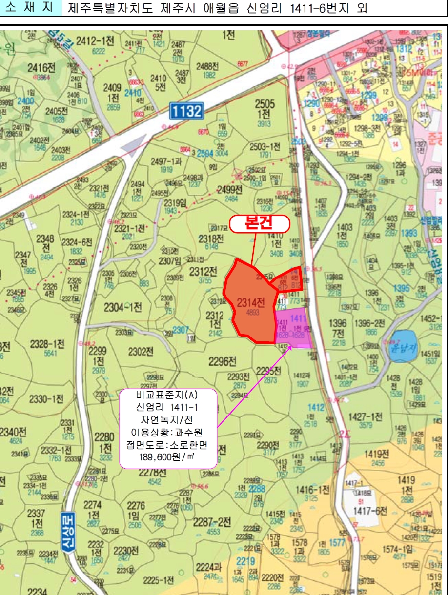 제주특별자치도 제주시 애월읍 신엄리 1411-6 외 3필지 전 경매 사진 19