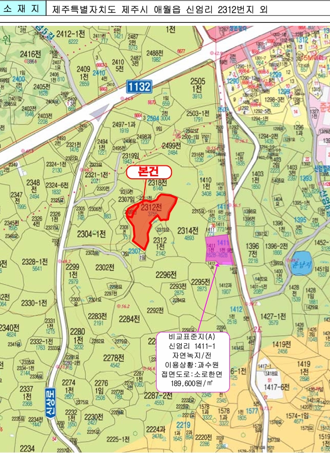 제주특별자치도 제주시 애월읍 신엄리 1411-6 외 3필지 전 경매 사진 9