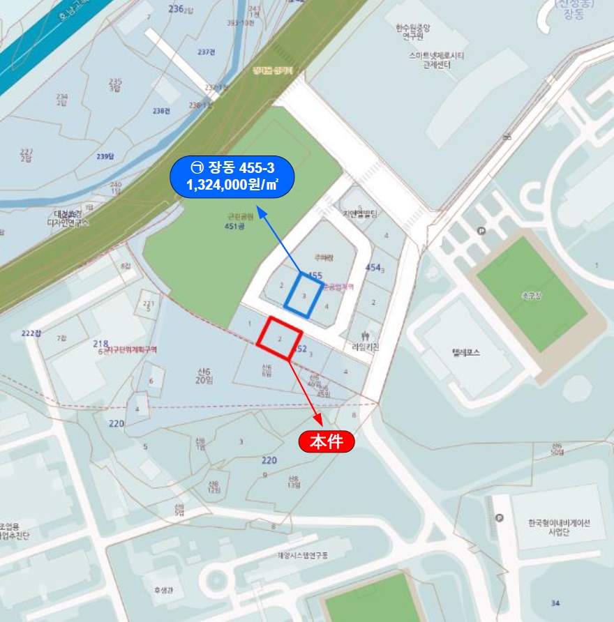 대전광역시 유성구 장동 452-2 대지 경매 사진 13