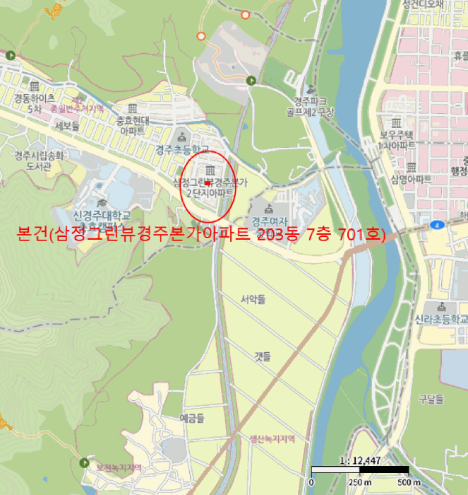 경상북도 경주시 충효동 44-6 삼정그린뷰경주본가아파트 203동 7층701호 외 2필지 아파트 경매 사진 9