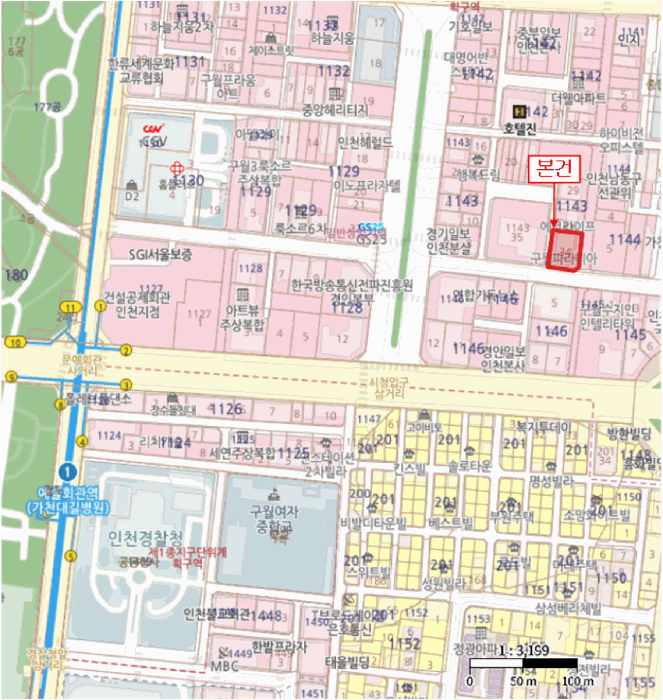 인천광역시 남동구 구월동 1143-34 구월동 파라디아 빌딩 제1동 6층601호 오피스텔 경매 사진 22