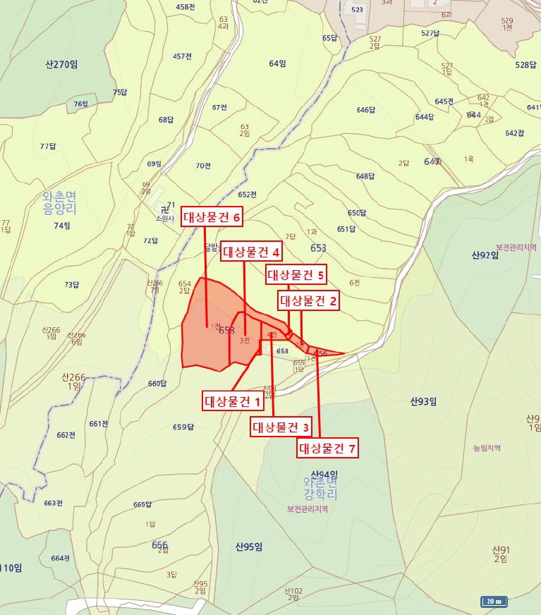 경상북도 경산시 와촌면 강학리 658-6 외 6필지 대지 경매 사진 24